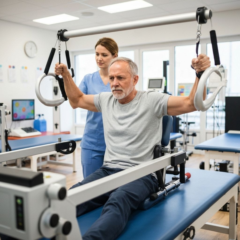 Older adult practicing balance and strength exercises
